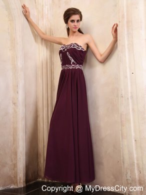 Dark Purple Homecoming Dress With Beading Ankle-length Style