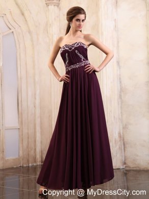 Dark Purple Homecoming Dress With Beading Ankle-length Style