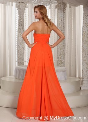 Wholesale High-low Beading Homecoming Dress Orange Red Party Style