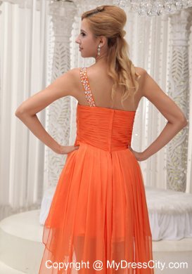 Beaded One Shoulder High-low A-line Homecoming Dress Ruched