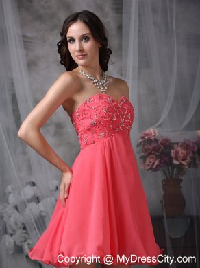 The Super Hot Coral Red A-line Homecoming Dress Beading Design