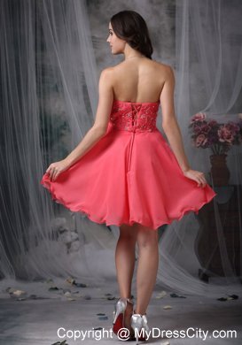 The Super Hot Coral Red A-line Homecoming Dress Beading Design