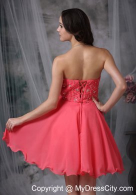 The Super Hot Coral Red A-line Homecoming Dress Beading Design