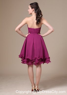 Fuchsia Homecoming Dress With Sweetheart Beading Decorate