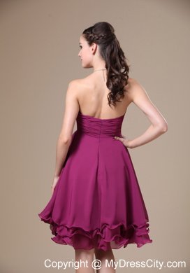 Fuchsia Homecoming Dress With Sweetheart Beading Decorate