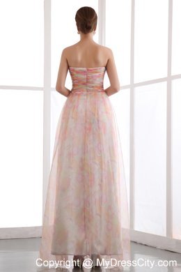 Colorful Sweetheart Printing Homecoming Dress Pleated design