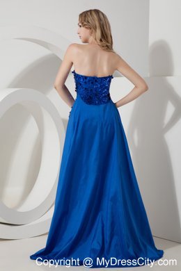 Detachable Royal Blue Homecoming Dress in Mini-length With Sequin