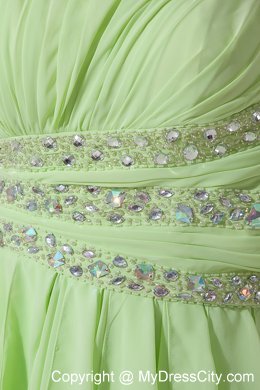 Beautiful Light Green One Shoulder High-low Homecoming Dress