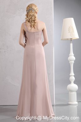 Light Pink Flowers Decorate Homecoming Dress with One Shoulder