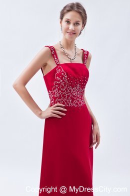 Coral Red Straps Chiffon Homecoming Dress Beading Decorate