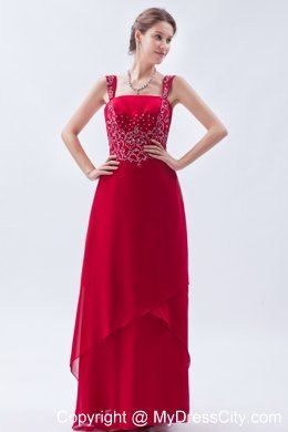 Coral Red Straps Chiffon Homecoming Dress Beading Decorate