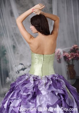 Colorful Sweetheart Beaded Quinceanea Dress with Ruffles