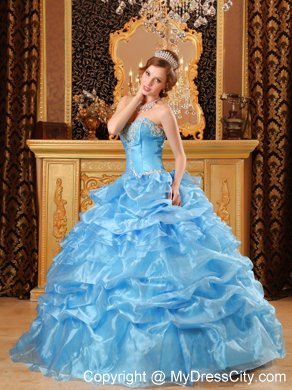 Baby Blue Sweetheart Appliques Quinceanera Dress with Jacket