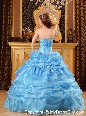 Baby Blue Sweetheart Appliques Quinceanera Dress with Jacket