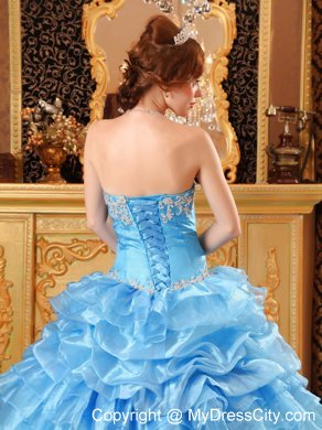 Baby Blue Sweetheart Appliques Quinceanera Dress with Jacket