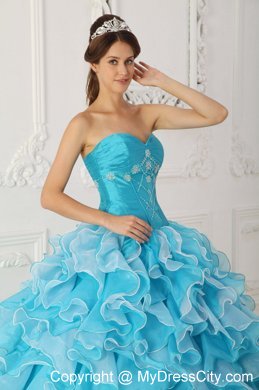 A-Line Sweetheart Beading Quinceanera Dress in Baby Blue