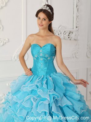 A-Line Sweetheart Beading Quinceanera Dress in Baby Blue