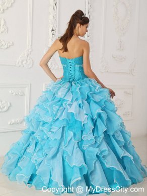 A-Line Sweetheart Beading Quinceanera Dress in Baby Blue