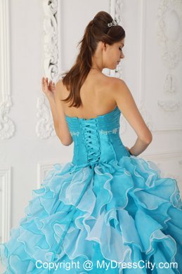 A-Line Sweetheart Beading Quinceanera Dress in Baby Blue