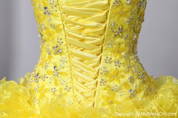 Sweetheart Lace-up Back Quinceanera Dress of Shine Yellow