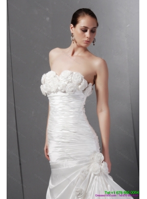 2015 Beautiful Sweetheart Wedding Dress with Court Train