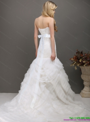 2015 Fashionable Sweetheart Wedding Dress with Lace and Appliques