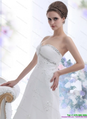 2015 New Style Sweetheart Maternity Wedding Dress with Beadings