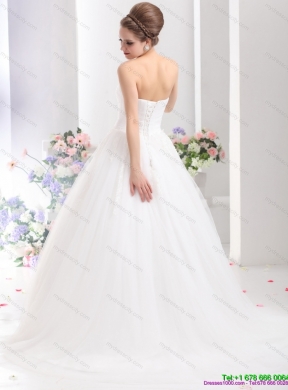 2015 Romantic Sweetheart Wedding Dress with Lace