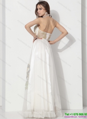 Fashionable Halter Empire Wedding Dress with Appliques for 2015