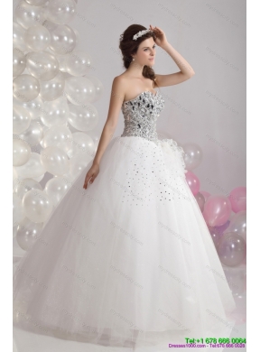 Maternity Floor Length 2015 Wedding Dresses with  Rhinestones