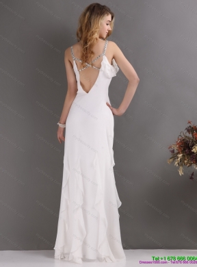 2015 Maternity Criss Cross Wedding Dress with Beading