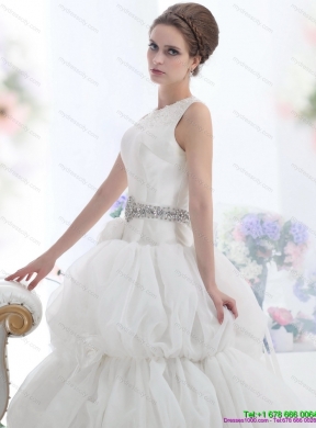 2015 Maternity Scoop Wedding Dress with Beading