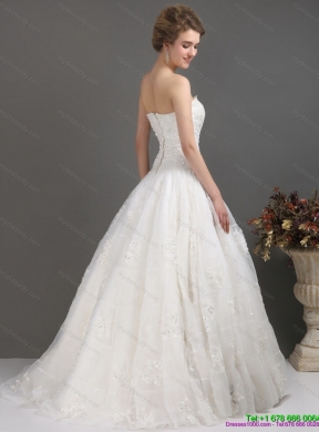 2015 Maternity Strapless Wedding Dress with Floor-length