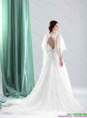 2015 Maternity Straps Wedding Dress with Beading