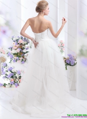 2015 Maternity Sweetheart Wedding Dress with Lace and Sash