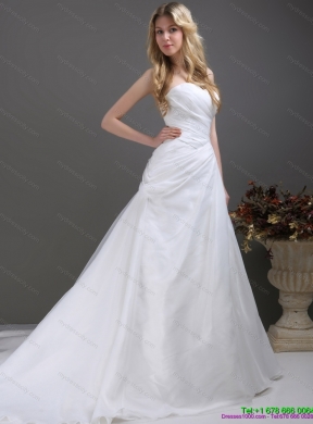 2015 Popular Ruching and Beading Maternity Wedding Dress