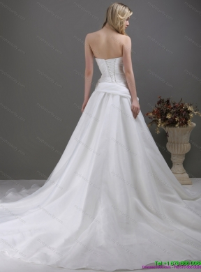 2015 Popular Ruching and Beading Maternity Wedding Dress