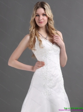 2015 The Most Popular Lace Maternity Wedding Dress with Spaghetti Straps