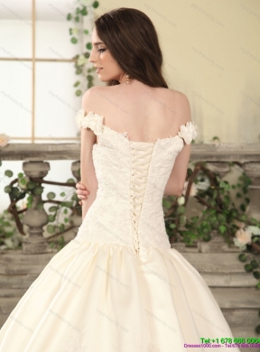 2015 The Super Hot Off The Shoulder Lace Wedding Dress with Floor Length