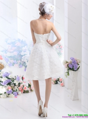 Short Strapless Wedding Gowns with Bowknot and Rolling Fowers