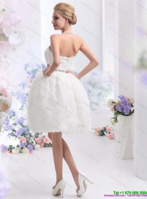 2015 Classical Strapless Wedding Dress with Knee Length
