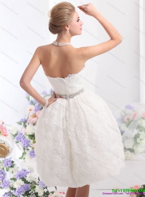 2015 Classical Strapless Wedding Dress with Knee Length