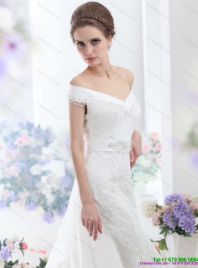 2015 The Super Hot Off the Shoulder Beading Wedding Dress