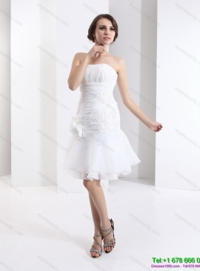 2015 Wonderful Strapless Short Wedding Dress with Knee Length