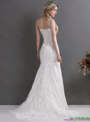 Brand New 2015 Spaghetti Straps Mermaid Wedding Dresses with Lace