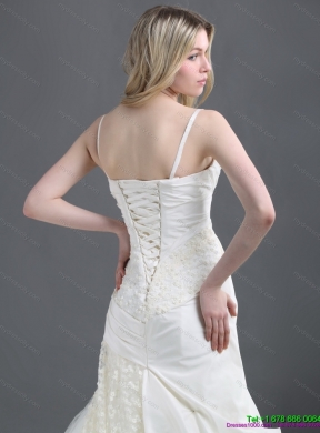 Sophisticated Wedding Dress with Ruching and Lace for 2015