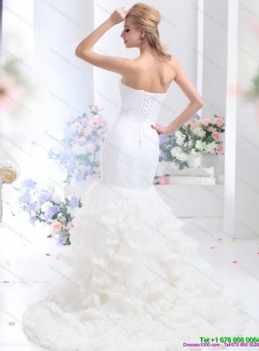 2015 Brand New Strapless Wedding Dress with Mermaid