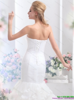 2015 Brand New Strapless Wedding Dress with Mermaid