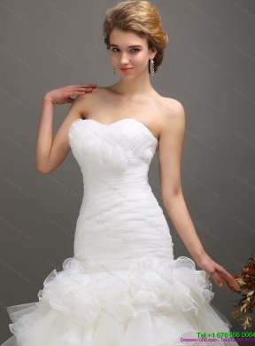 2015 Classical Sweetheart  Wedding Dress with Ruching and Ruffles