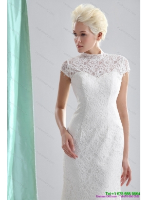 2015 Wonderful High Neck Wedding Dresses with Lace